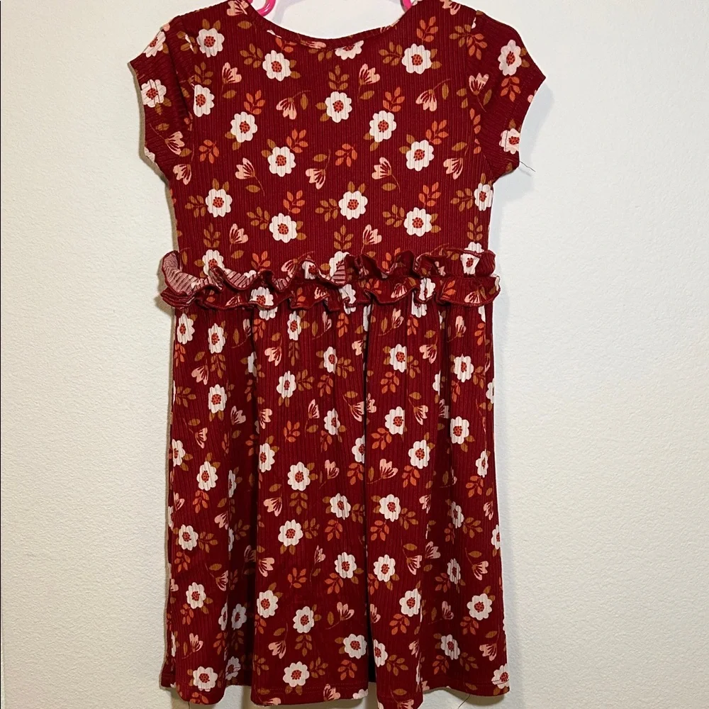 Floral Red Kids Dress